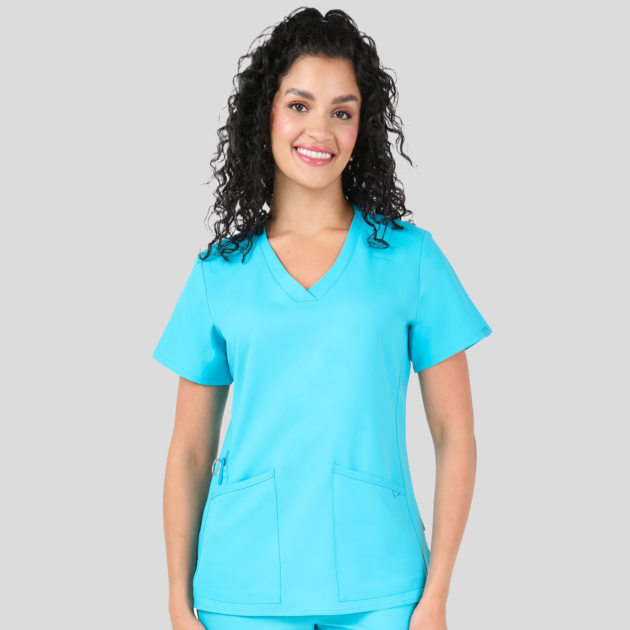 Focus V-Neck Top | Turquoise